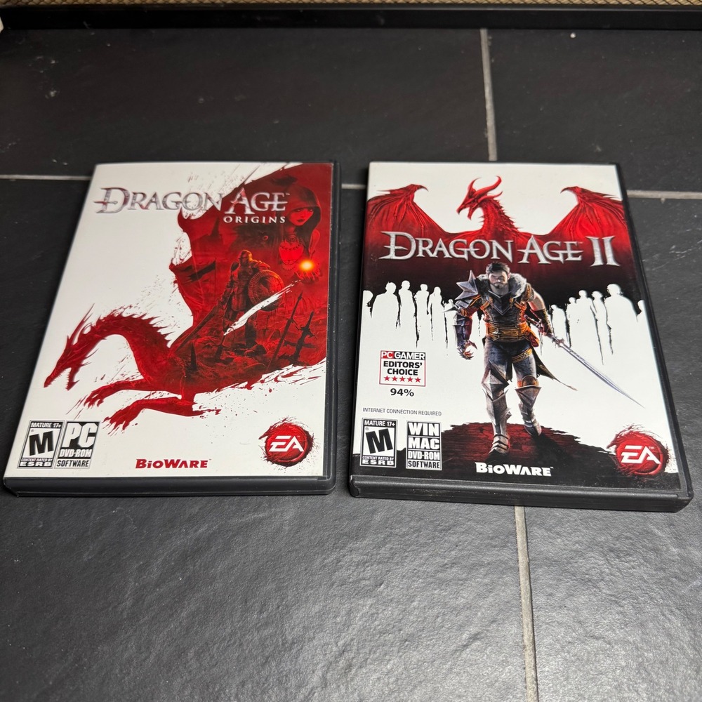 Dragon Age Origins & Dragon Age II PC Game Bundle BioWare EA DVD-ROM Windows Mac